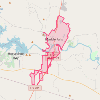 Map of Marble Falls