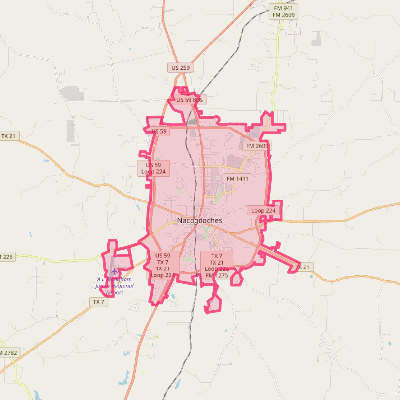 Map of Nacogdoches