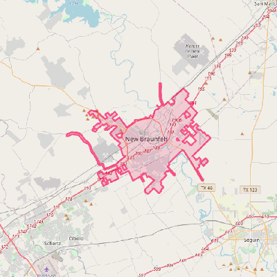 Map of New Braunfels