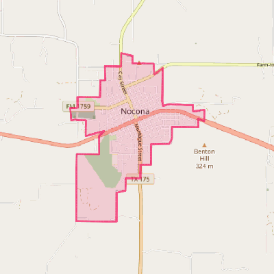 Map of Nocona