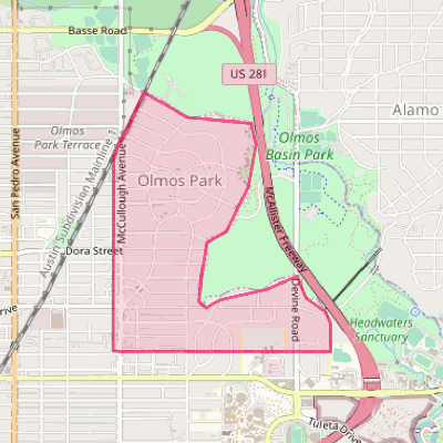 Map of Olmos Park