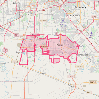 Map of Pearland