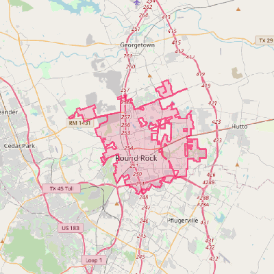 Map of Round Rock