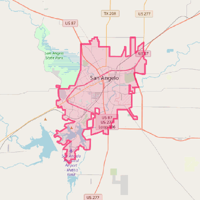 Map of San Angelo