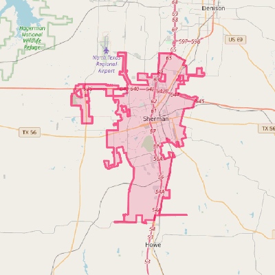 Map of Sherman