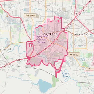 Map of Sugar Land