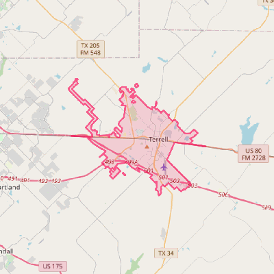 Map of Terrell