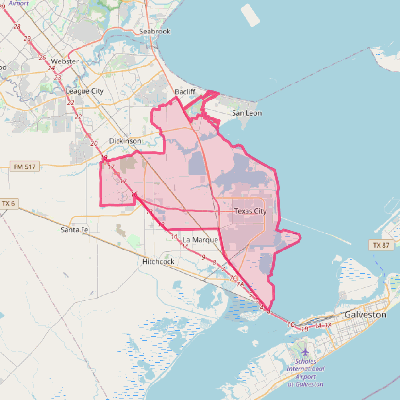 Map of Texas City