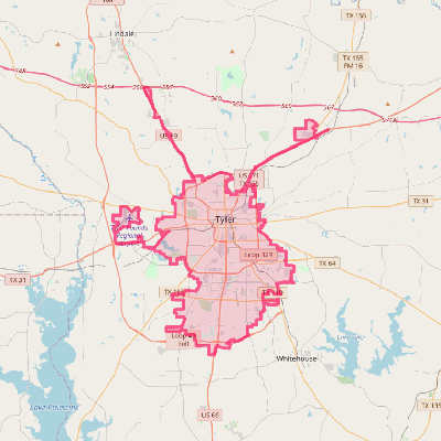 Map of Tyler