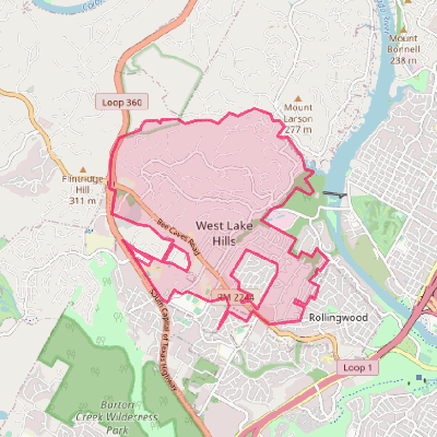 Map of West Lake Hills