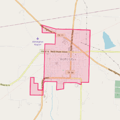 Map of Wolfe City