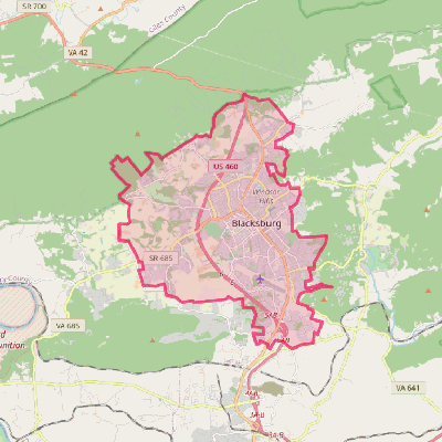 Map of Blacksburg