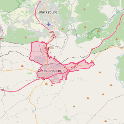 Map of Christiansburg