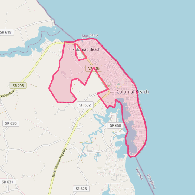 Map of Colonial Beach