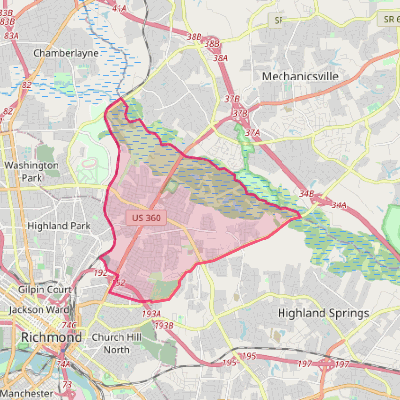 Map of East Highland Park