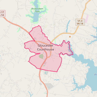 Map of Gloucester Courthouse
