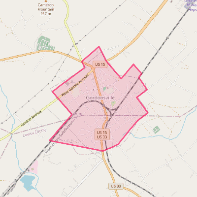 Map of Gordonsville