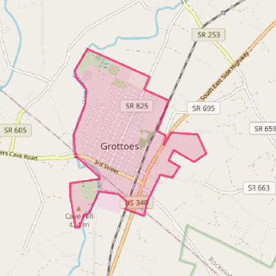 Map of Grottoes