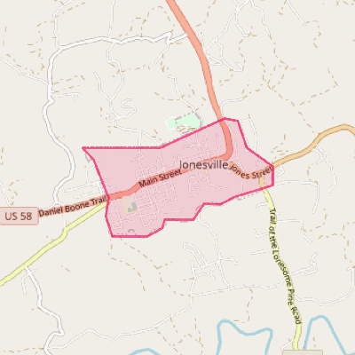 Map of Jonesville