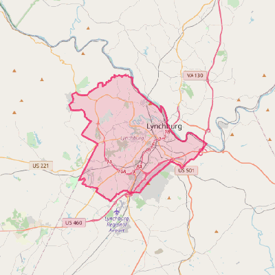 Map of Lynchburg