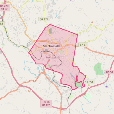 Map of Martinsville