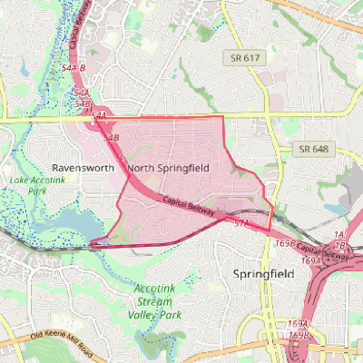 Map of North Springfield