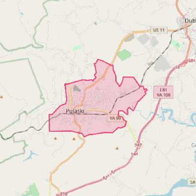 Map of Pulaski