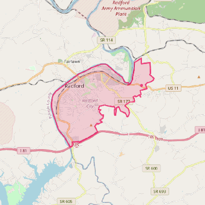 Map of Radford