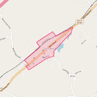 Map of Toms Brook