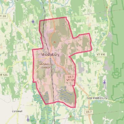 Map of Middlebury