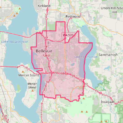 Map of Bellevue