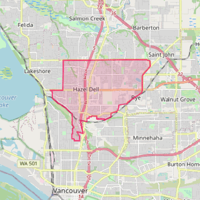 Map of Hazel Dell