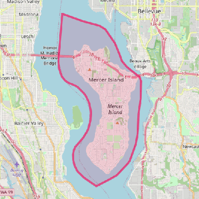 Map of Mercer Island