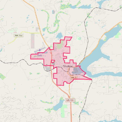 Map of Shelton