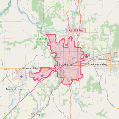 Map of Spokane