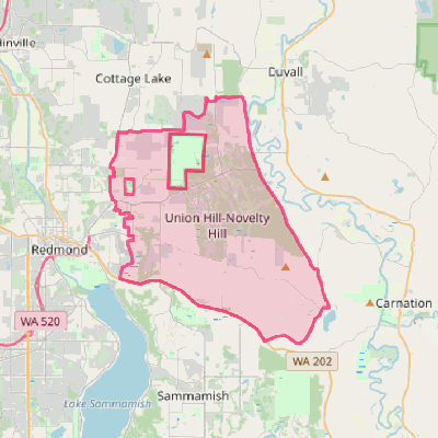 Map of Union Hill-Novelty Hill