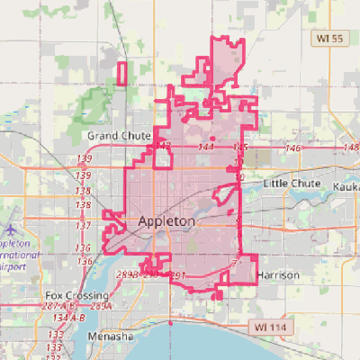 Map of Appleton