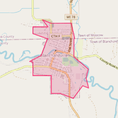 Map of Blanchardville