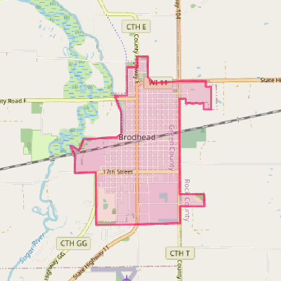 Map of Brodhead