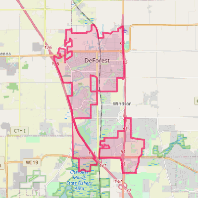 Map of DeForest