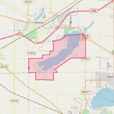 Map of Delavan Lake