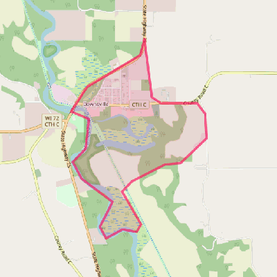 Map of Downsville