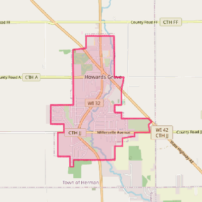 Map of Howards Grove