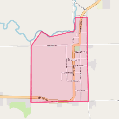 Map of Ironton