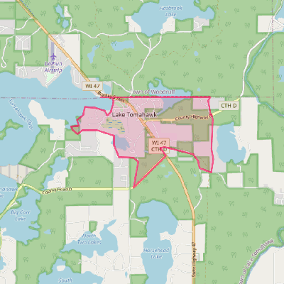 Map of Lake Tomahawk