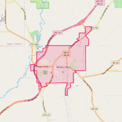 Map of Mineral Point