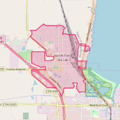 Map of North Fond du Lac