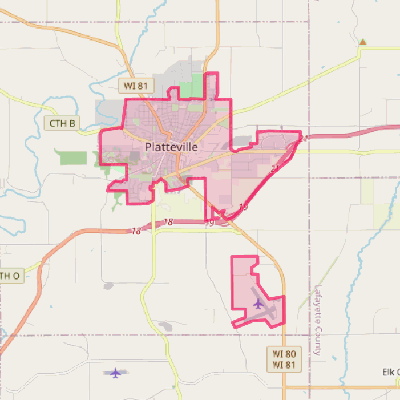 Map of Platteville