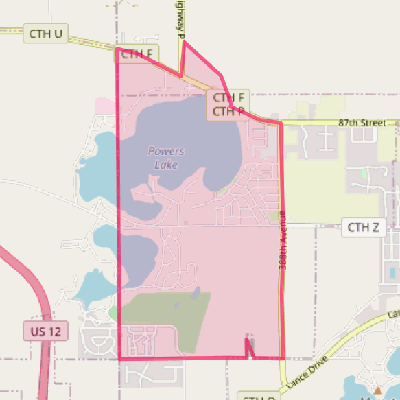 Map of Powers Lake