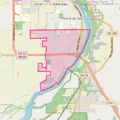 Map of Sauk City